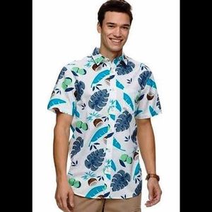 Print Hawaiian Button-Down Short Sleeve Shirt